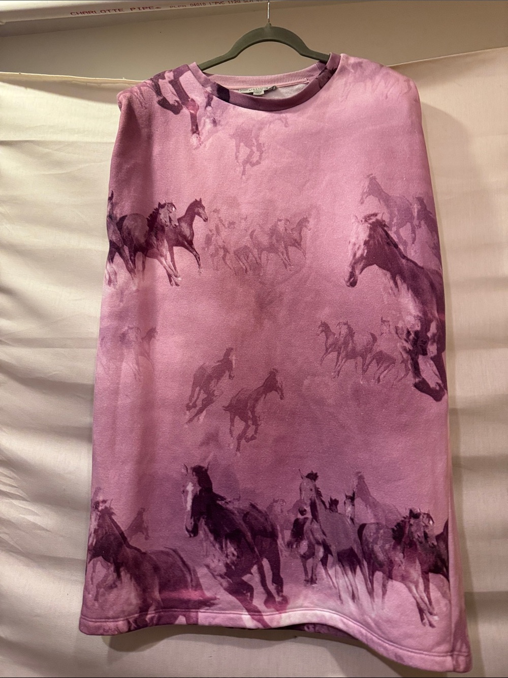All Saints Purple Horse-Print A-Line Dress
